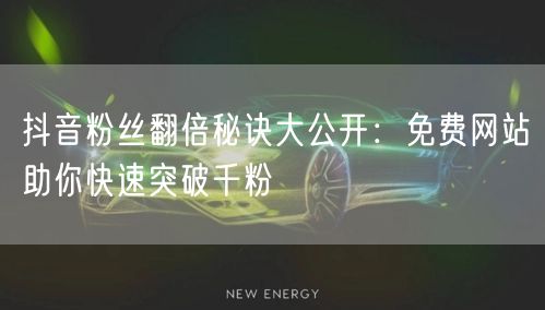抖音粉丝翻倍秘诀大公开：免费网站助你快速突破千粉