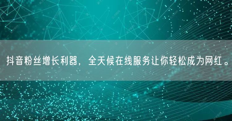 抖音粉丝增长利器，全天候在线服务让你轻松