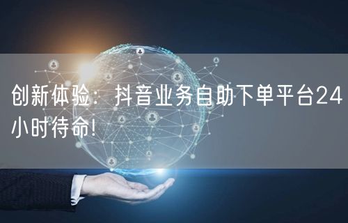 创新体验：抖音业务自助下单平台24小时待命!