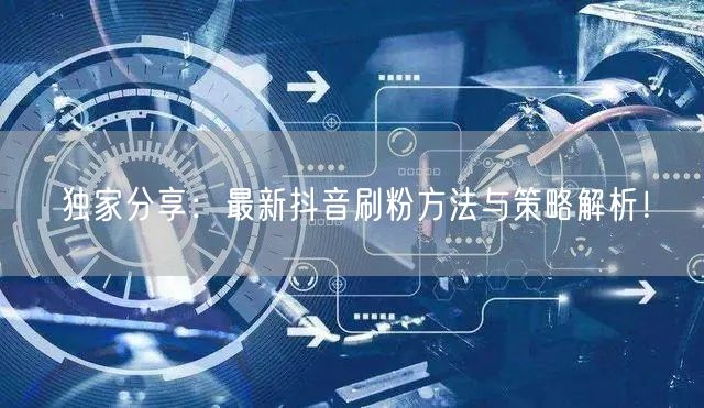 独家分享：最新抖音刷粉方法与策略解析！