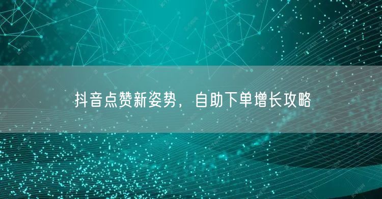 抖音点赞新姿势，自助下单增长攻略