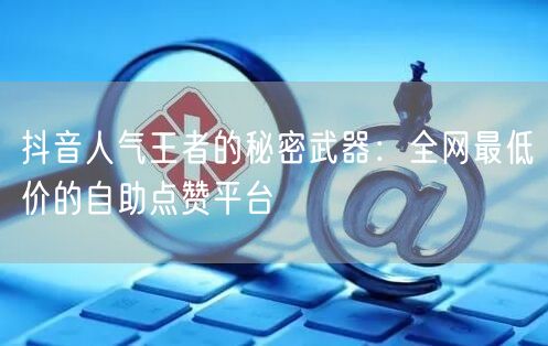 抖音人气王者的秘密武器：全网最低价的自助点赞平台
