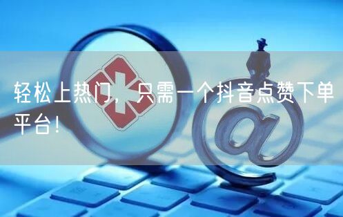 轻松上热门，只需一个抖音点赞下单平台！