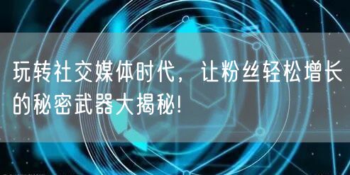 玩转社交媒体时代，让粉丝轻松增长的秘密武器大揭秘!