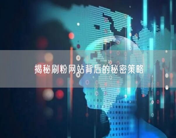 揭秘刷粉网站背后的秘密策略