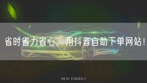 省时省力省心，用抖音自助下单网站！