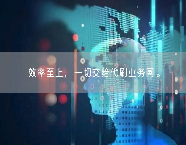 效率至上，一切交给代刷业务网。