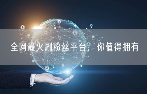 全网最火刷粉丝平台，你值得拥有