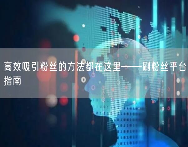 高效吸引粉丝的方法都在这里——刷粉丝平台指南