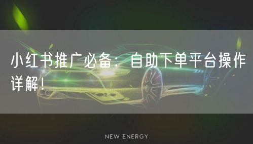 小红书推广必备：自助下单平台操作详解！