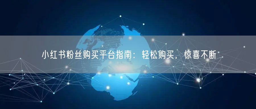 小红书粉丝购买平台指南：轻松购买，惊喜不断