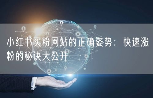 小红书买粉网站的正确姿势：快速涨粉的秘诀大公开