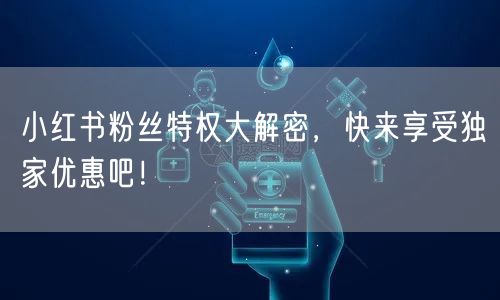 小红书粉丝特权大解密，快来享受独家优惠吧
