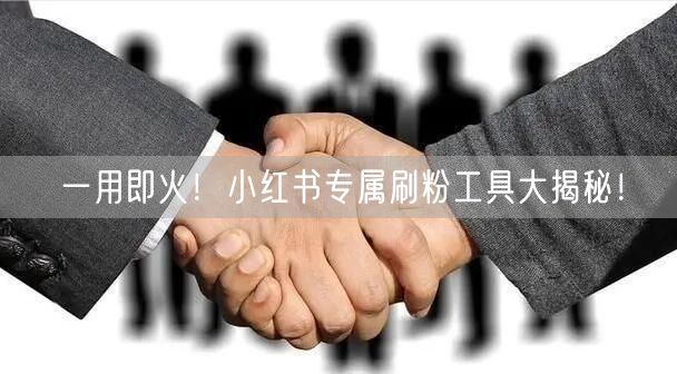 一用即火！小红书专属刷粉工具大揭秘！