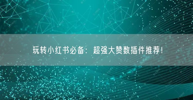 玩转小红书必备：超强大赞数插件推荐！