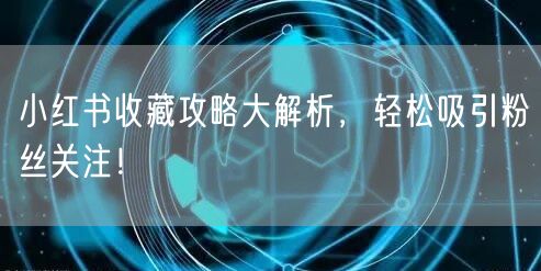 小红书收藏攻略大解析，轻松吸引粉丝关注！