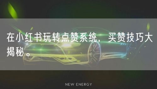 在小红书玩转点赞系统，买赞技巧大揭秘。