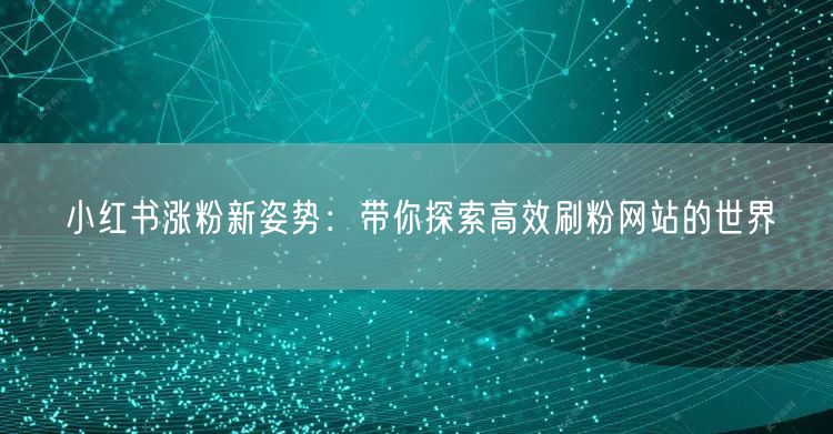 小红书涨粉新姿势：带你探索高效刷粉网站的世界