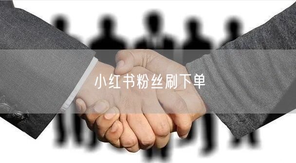 小红书粉丝刷下单