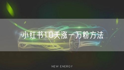 小红书10天涨一万粉方法