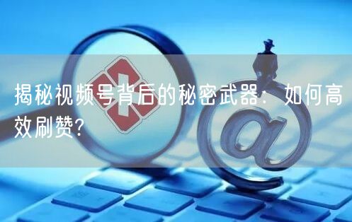 揭秘视频号背后的秘密武器：如何高效刷赞?