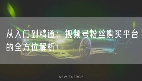 从入门到精通：视频号粉丝购买平台的全方位解析！