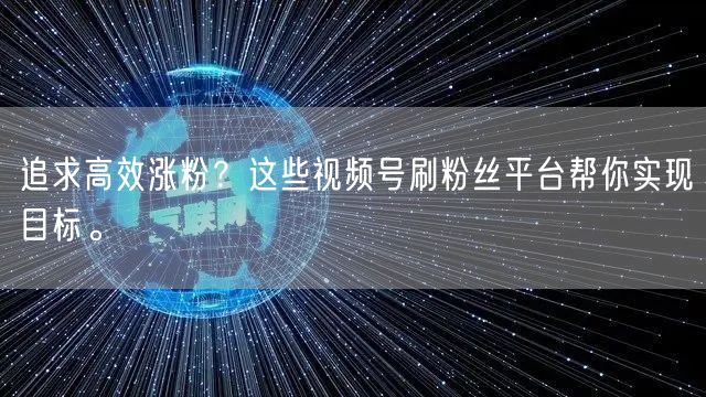 追求高效涨粉？这些视频号刷粉丝平台帮你实现目标。