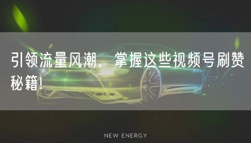 引领流量风潮，掌握这些视频号刷赞秘籍!