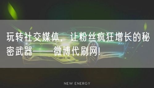 玩转社交媒体，让粉丝疯狂增长的秘密武器—