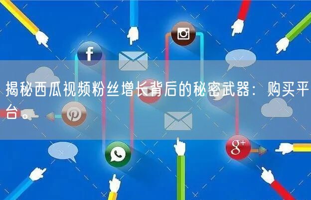 揭秘西瓜视频粉丝增长背后的秘密武器：购买平台。