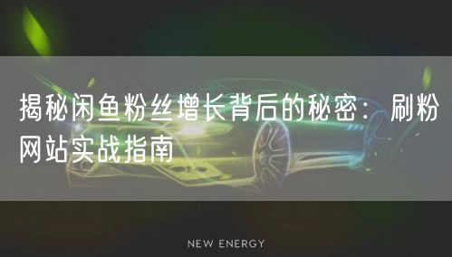 揭秘闲鱼粉丝增长背后的秘密：刷粉网站实战指南