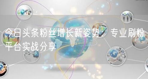 今日头条粉丝增长新姿势：专业刷粉平台实战分享