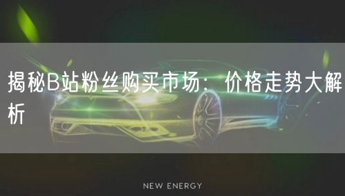 揭秘B站粉丝购买市场：价格走势大解析