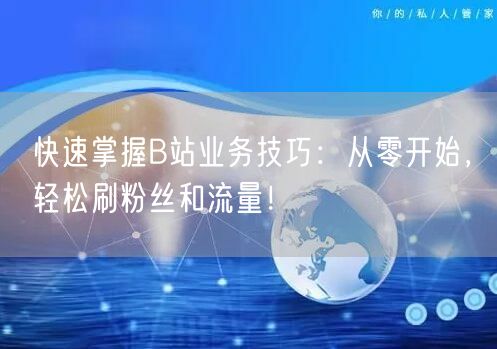 快速掌握B站业务技巧：从零开始，轻松刷粉丝和流量！