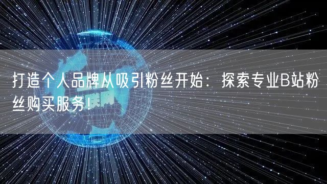 打造个人品牌从吸引粉丝开始：探索专业B站粉丝购买服务！