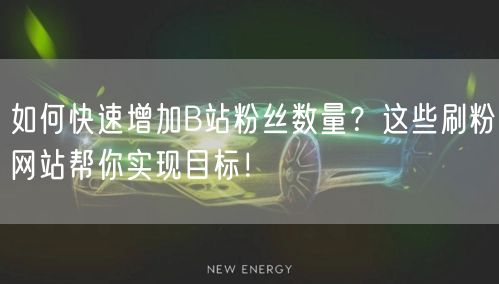 如何快速增加B站粉丝数量？这些刷粉网站帮你实现目标！