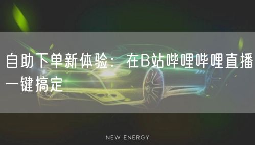 自助下单新体验：在B站哔哩哔哩直播一键搞定