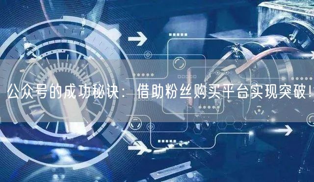 公众号的成功秘诀：借助粉丝购买平台实现突破！