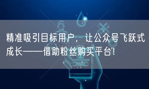 精准吸引目标用户，让公众号飞跃式成长——借助粉丝购买平台！